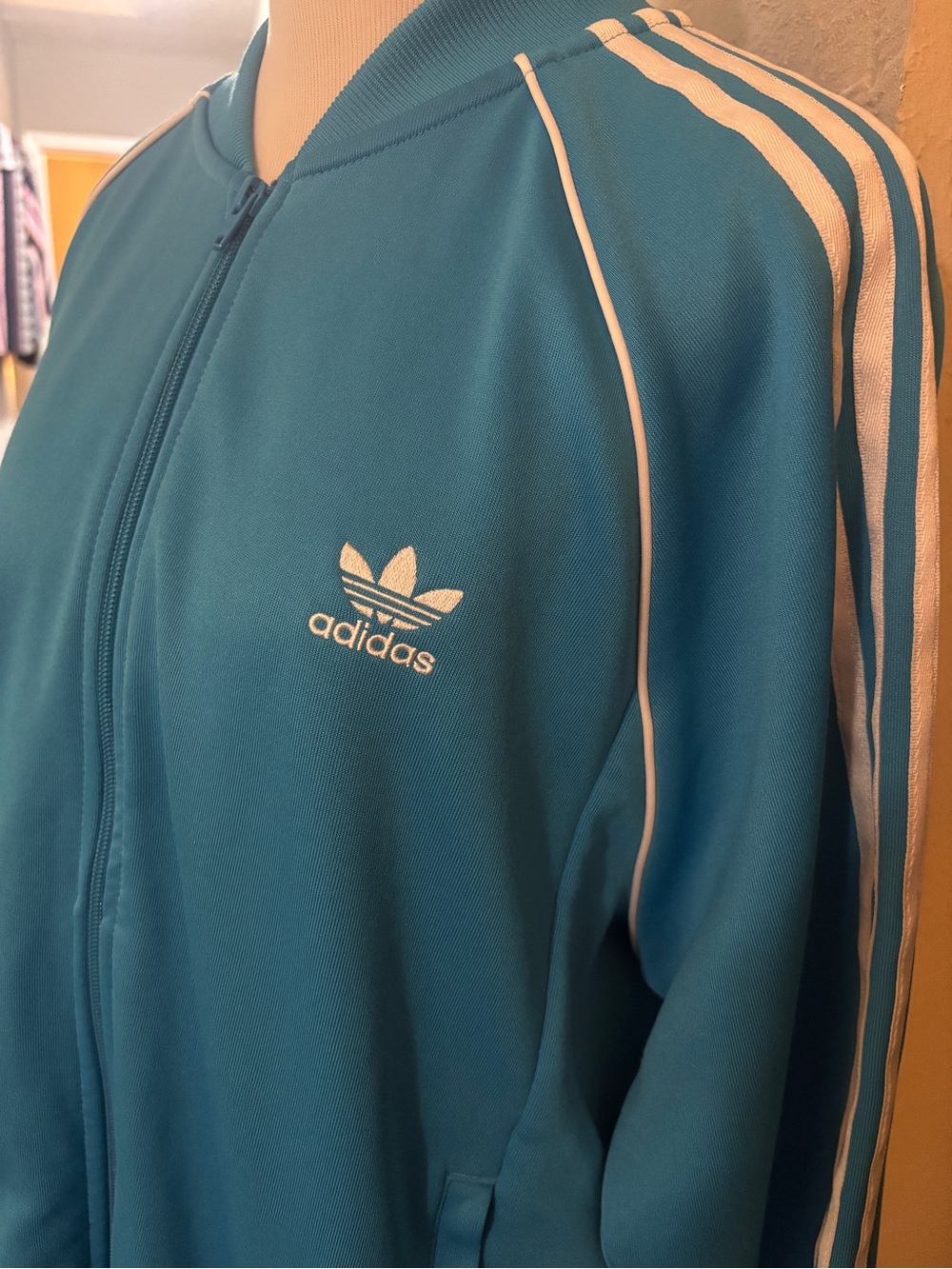 adidas Teal Zip-Up Track Bomber Jacket - Picture 2 of 5